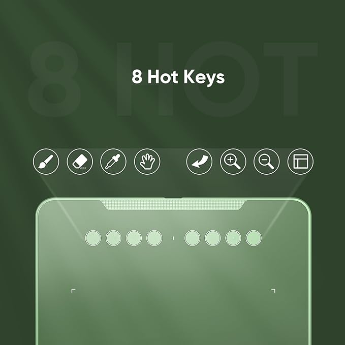 XPPen Deco 01 V3 Drawing Tablet 10x6.25 Graphics Tablet Digital Drawing Tablet for Chromebook with 16384 Levels Pressure Battery-Free Stylus and 8 Shortcut Keys (Green)