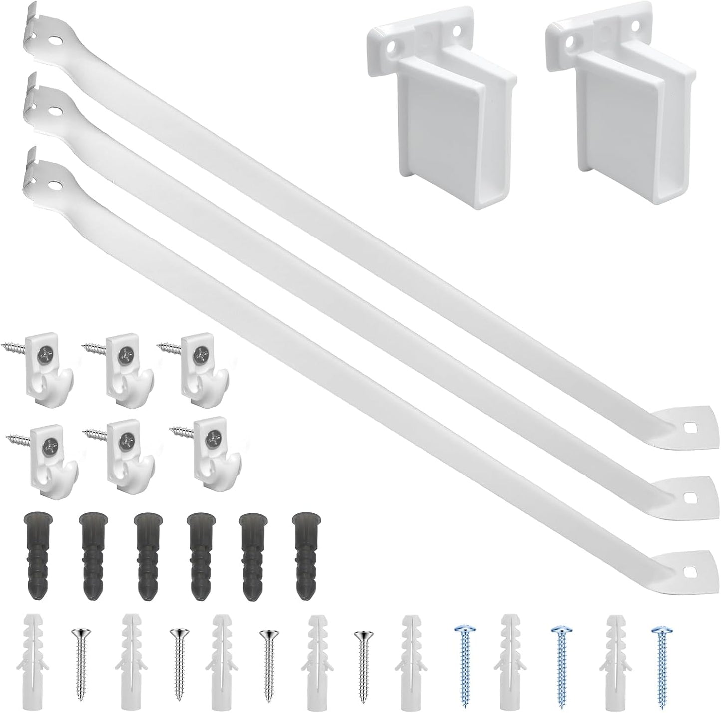 AZEAM 3 Pack 12 Inch Wire Shelf Brackets, Closet Shelf Brackets, Closet Wire Shelving with Anchors and Screws Suitability for Wardrobe and Laundry Room Shelves Installation
