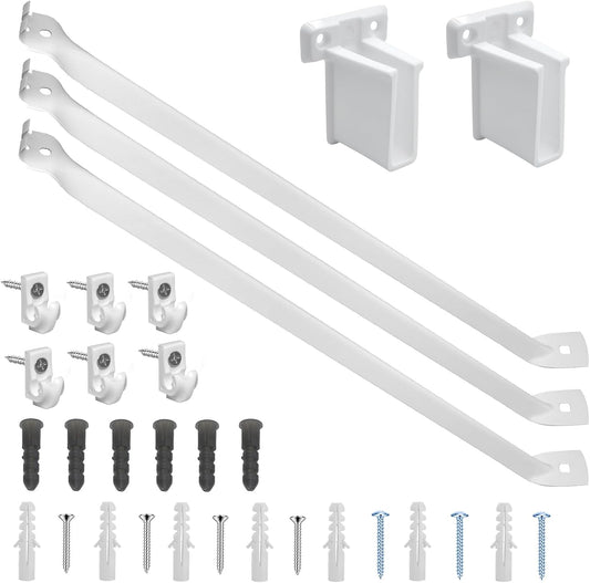 AZEAM 3 Pack 12 Inch Wire Shelf Brackets, Closet Shelf Brackets, Closet Wire Shelving with Anchors and Screws Suitability for Wardrobe and Laundry Room Shelves Installation