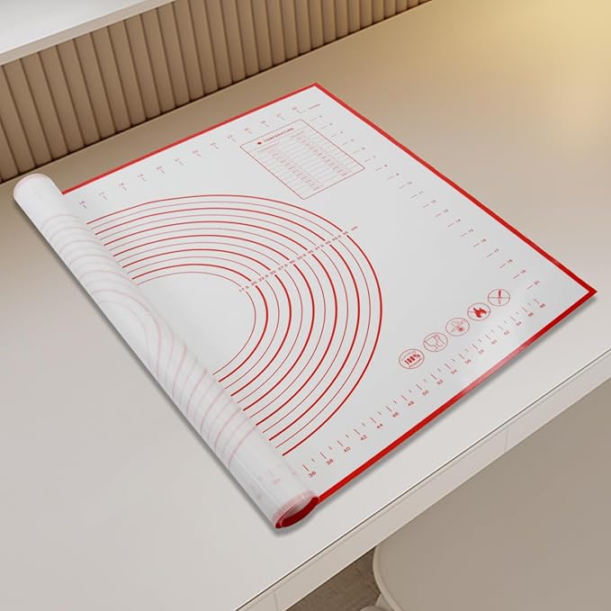 Dough Mat Pastry Silicone Baking Mats 32x24" Red for Rolling Kneading Sheet Sourdough Bread Baking Supplies