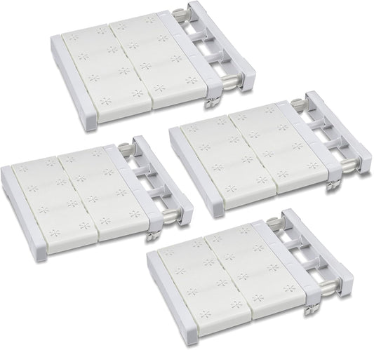Gerrii 4 Pcs Closet Tension Shelf Rod Expandable Shelf Locker Organizer Adjustable Metal Storage Rack Scalable Layered Divider Separator for Cabinet Wardrobe Kitchen Bathroom (14.96''-23.62'')