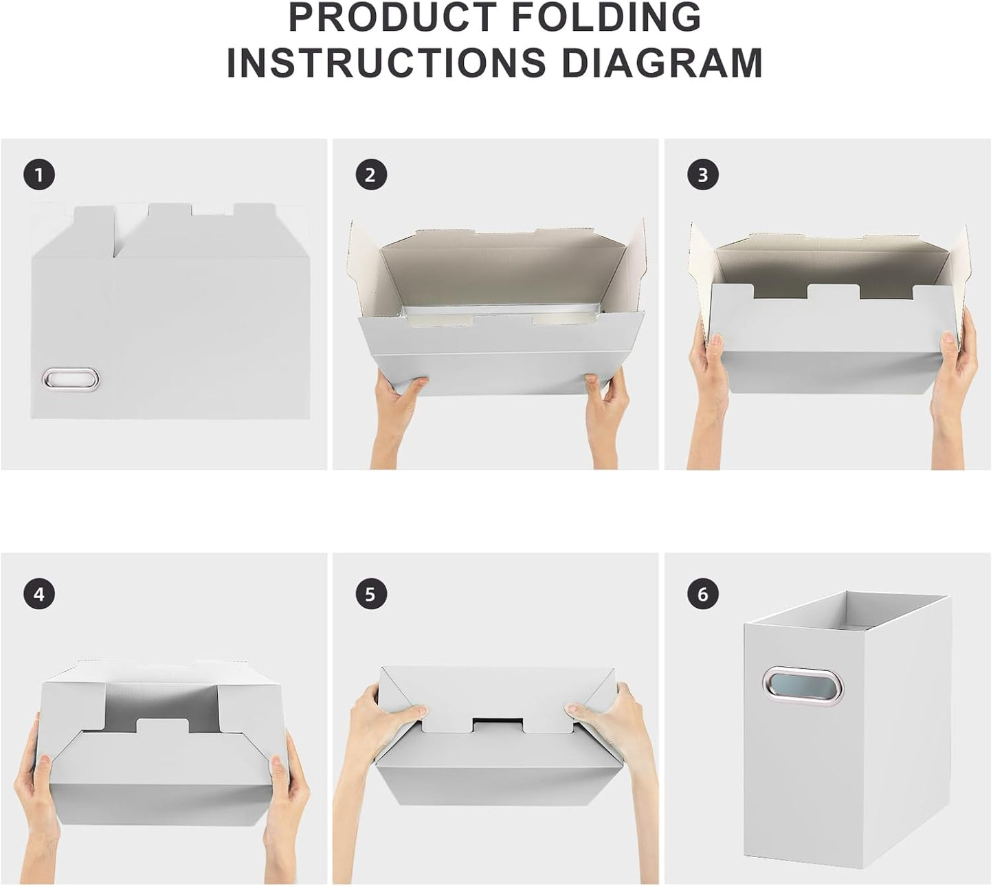 Oterri Cardboard File Organizer Box for Hanging File Folders Letter Size,File Box for Computer Desk,File Cabinet,Working Home,Office,Classroom (Grey, Letter Size - 4 Packs)
