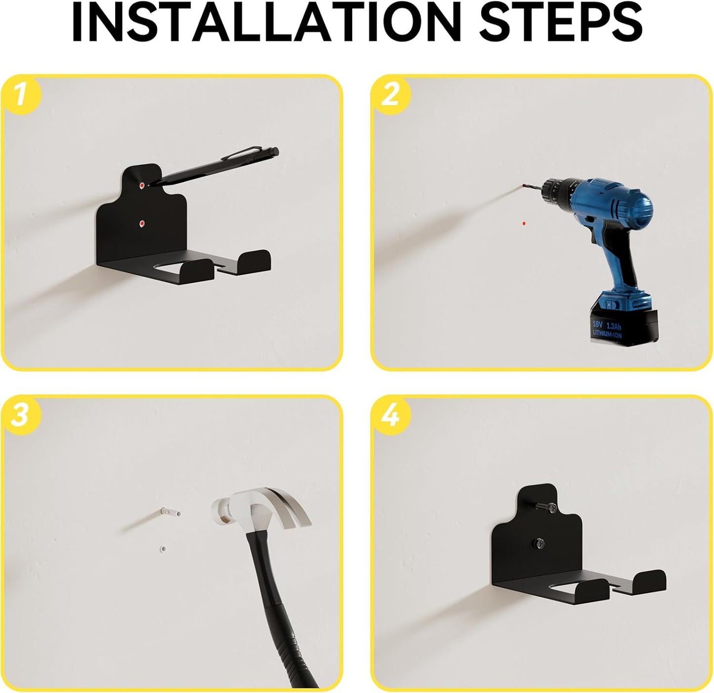 Garage Organizer Trimmer Rack, Garden Power Tool Hanger Weed Whackers Holder Wall Mounted for Grass Trimmer, Hedge Trimmer, Garage Trimmer, Garden Tools,1 Pack