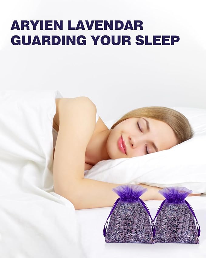 20 Pack Lavender Sachet Bags, 100% Natural French Dried Lavender Sachets for Drawers and Closets, Strong Smell Fragrance Fresh Scents Home