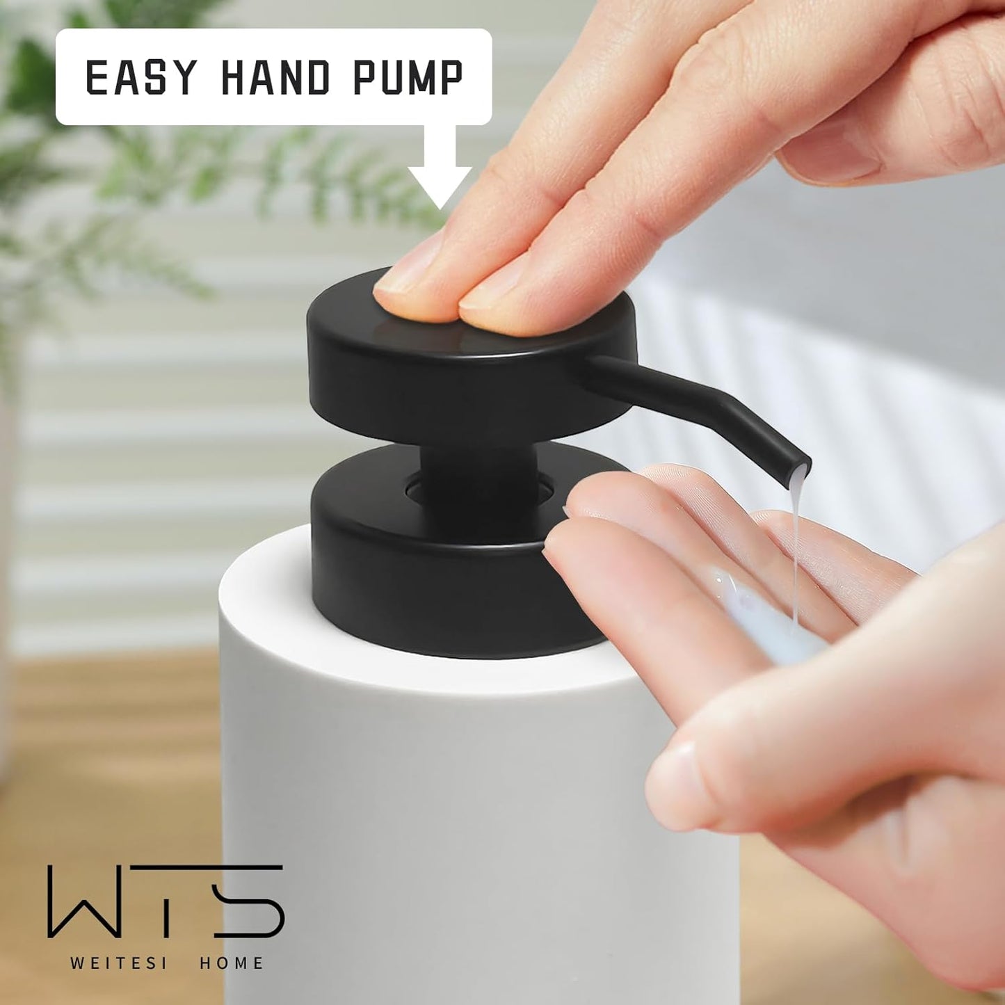 Resin Bathroom Accessories Set, 4 Pcs Modern Bathroom Accessory Set with Liquid Plastic Pump Lotion Soap Dispenser,2 Toothbrush Cup, Soap Dish Countertop Vanity Organizer(White)