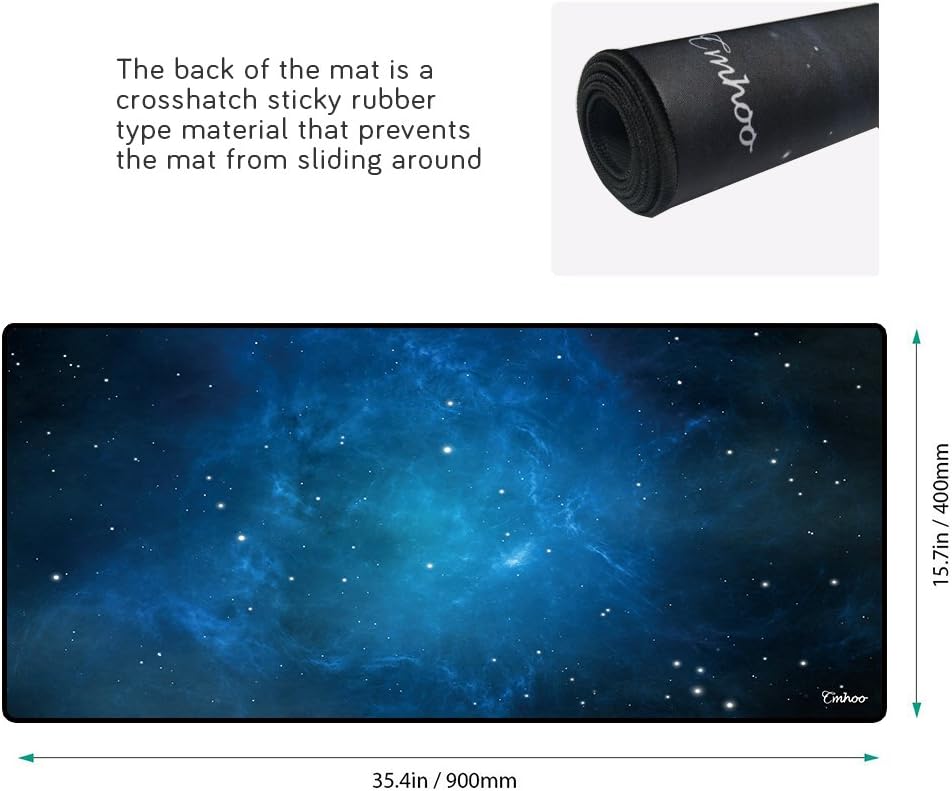Large Mouse Pad Gaming XXL & Desk Keyboard Mat Size (35.4x15.7x0.1IN, 90x40 Sky Blue)