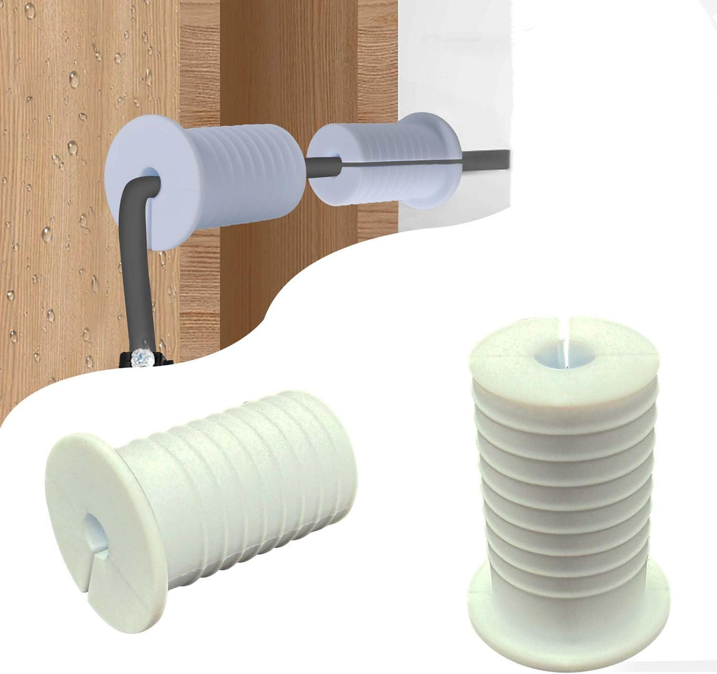 2 Pcs Starlink Cable Routing Kit for 1 Inch Wall Hole, Perforated Silicone Grommet, Cable Punch for Ethernet (White)