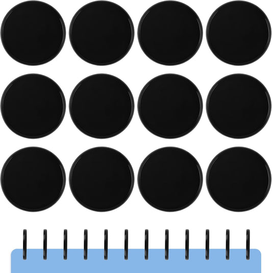 12 Pcs 2 Inch Discbound Expansion Discs, Black Plastic Binder Rings 2 Inch for DIY Notebooks Journals Scrapbooking and Planners, Durable Discs for Discbound Notebook Accessories