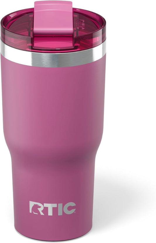 RTIC 20oz Essential Tumbler with Lid, Ceramic Lined, Insulated, Stainless Steel, Metal, Double Wall Vacuum-Insulation, Travel Cup for Iced Coffee, Tea, Hot and Cold Drink, Orchid