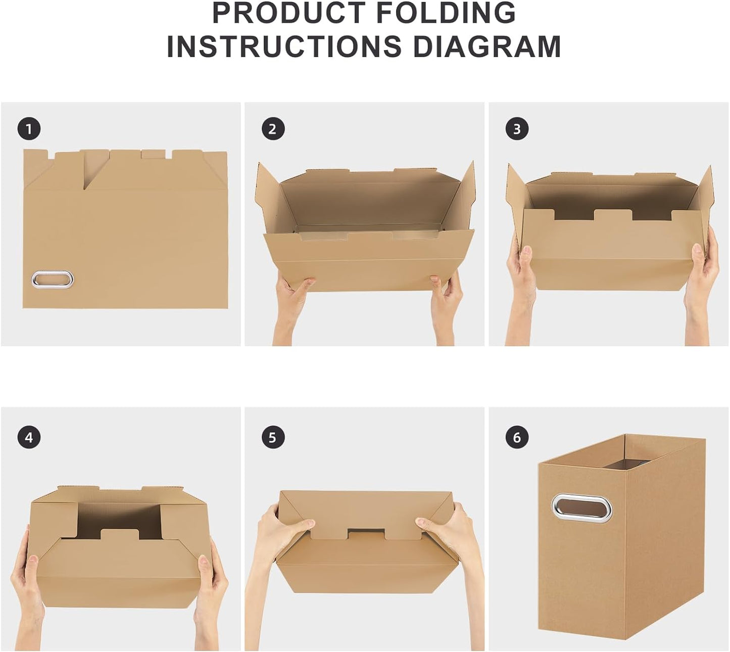 Oterri Cardboard File Organizer Box for Hanging File Folders Letter Size,File Box for Computer Desk,File Cabinet,Working Home,Office,Classroom (Brown, Letter Size - 4 Packs)