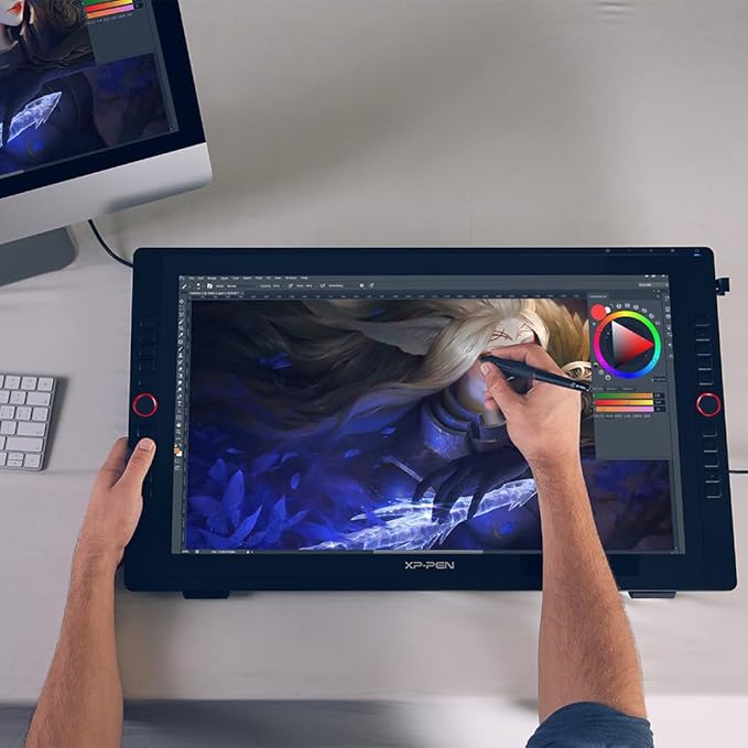 XPPen Artist24 Pro 23.8 Inch Drawing Tablet with Screen 2.5K QHD Drawing Pen Display with 20 Shortcut Keys & Tilt 8192 Pen Pressure Battery-Free Stylus for Windows, Mac, Chrome, Linux