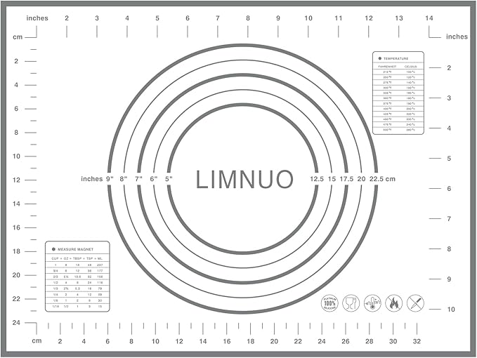 Silicone Pastry Mat Extra Thick Non Stick Baking Mat, Fondant Mat,Counter Mat,Dough Rolling Mat, Oven Liner, Pie Crust Mat