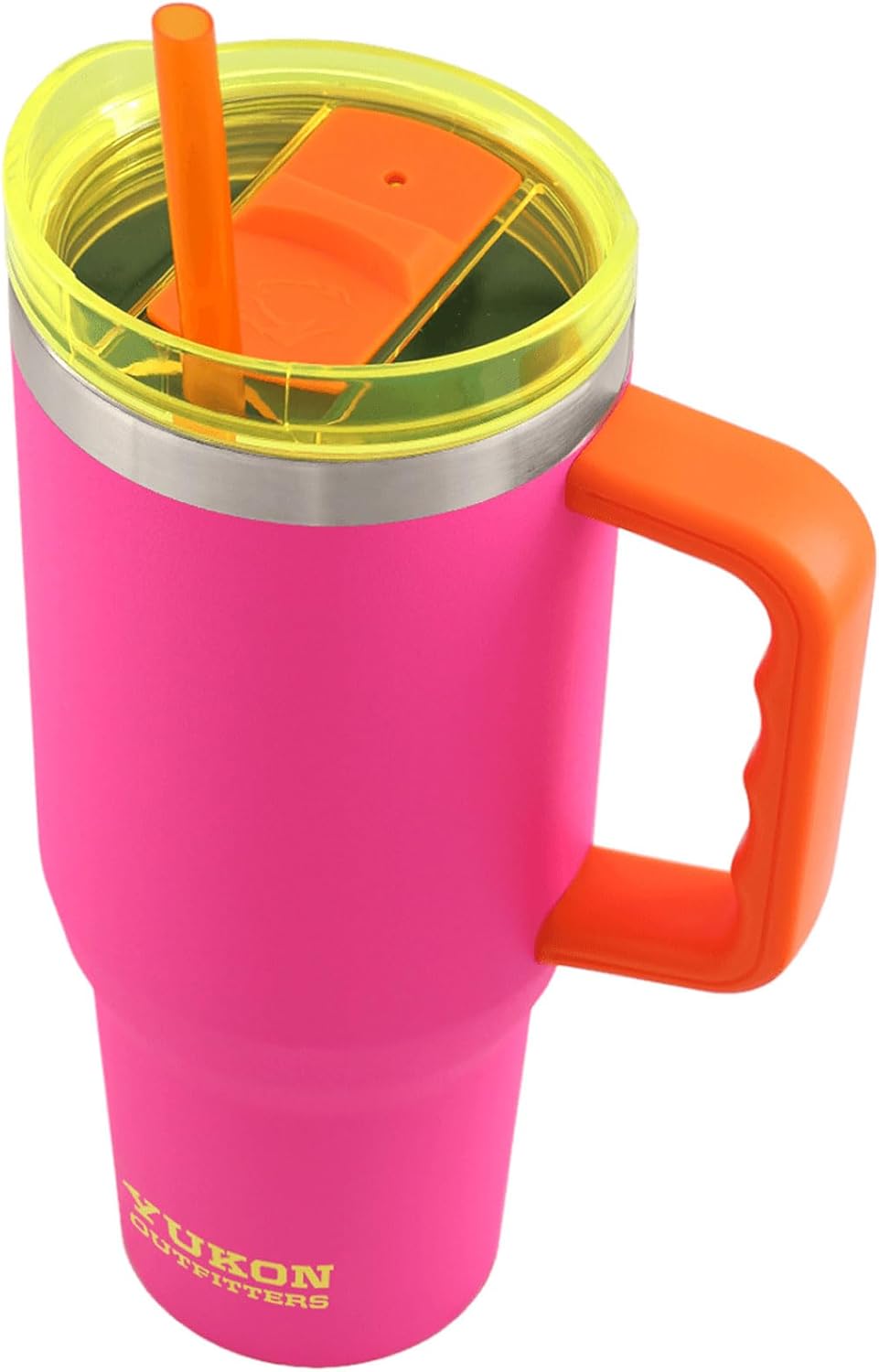 Yukon Outfitters Fit Forty 40oz Double Wall Vacuum Insulated Stainless Steel Tumbler with Reusable Straw & Ergonomic Handle | For Hot or Cold Beverage, Crystal Beach