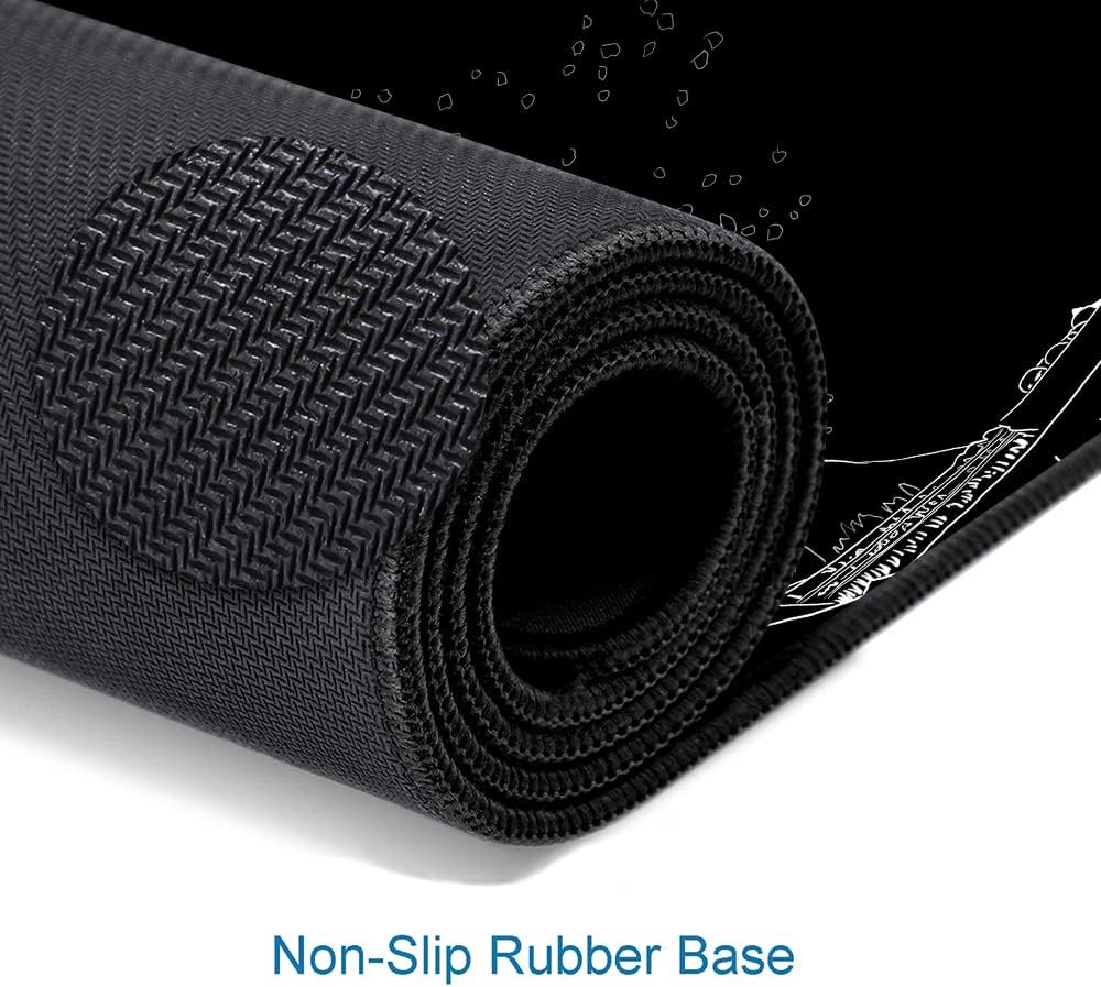 Gaming Mouse Pad, Large Mouse Pads for Desk, Non-Slip Rubber Base Mousepad, Keyboard Mouse Mat, Desk Pad with Stitched Edges, 31.5x11.8inch, The Great Wave Off Kanagawa