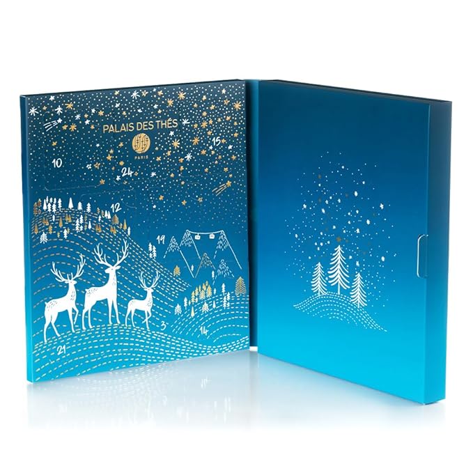 Palais des Thés - Tea Advent Calendar - Holiday Collection | 24 Premium French Delightful Tea Bags | Black, Green, Single Estate, Herbal & Rooibos Teas