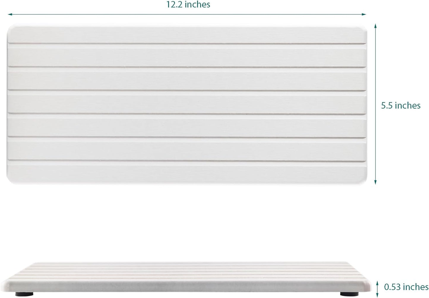 2 PCS Water Absorbent Diatomite Coasters (12.2" x 5.5"), Grooved Design, Water Absorbing Stone Used for Hand Soaps & Plants & toiletries in The Modern Home