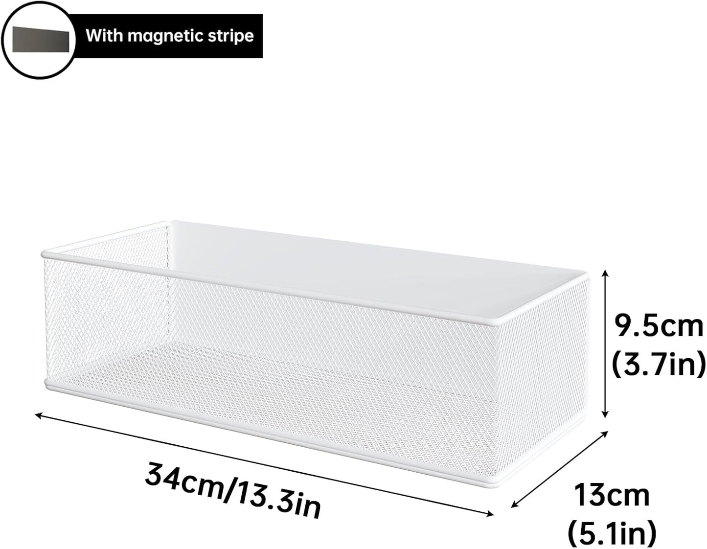 Magnetic Shelf for Washing Machine, Washer Dryer Shelf, Magnetic Lint Bin for Laundry Room, Spice Rack, Magnetic Basket Organizer for Laundry Kitchen, 1 Pack (White, 13.39''L*5.12''W*3.74''H)