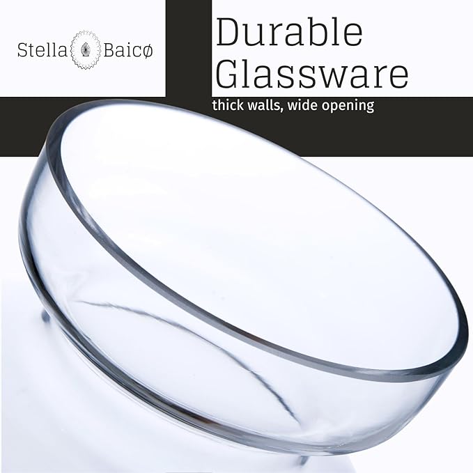 Large Apothecary Jars Glass, Clear Glass Candy Jar wiht Lids, Elegant Glass Candy Containers, Decorative Glass Jars for Wedding, Display and Party (Height: 15", Diameter: 6.7")