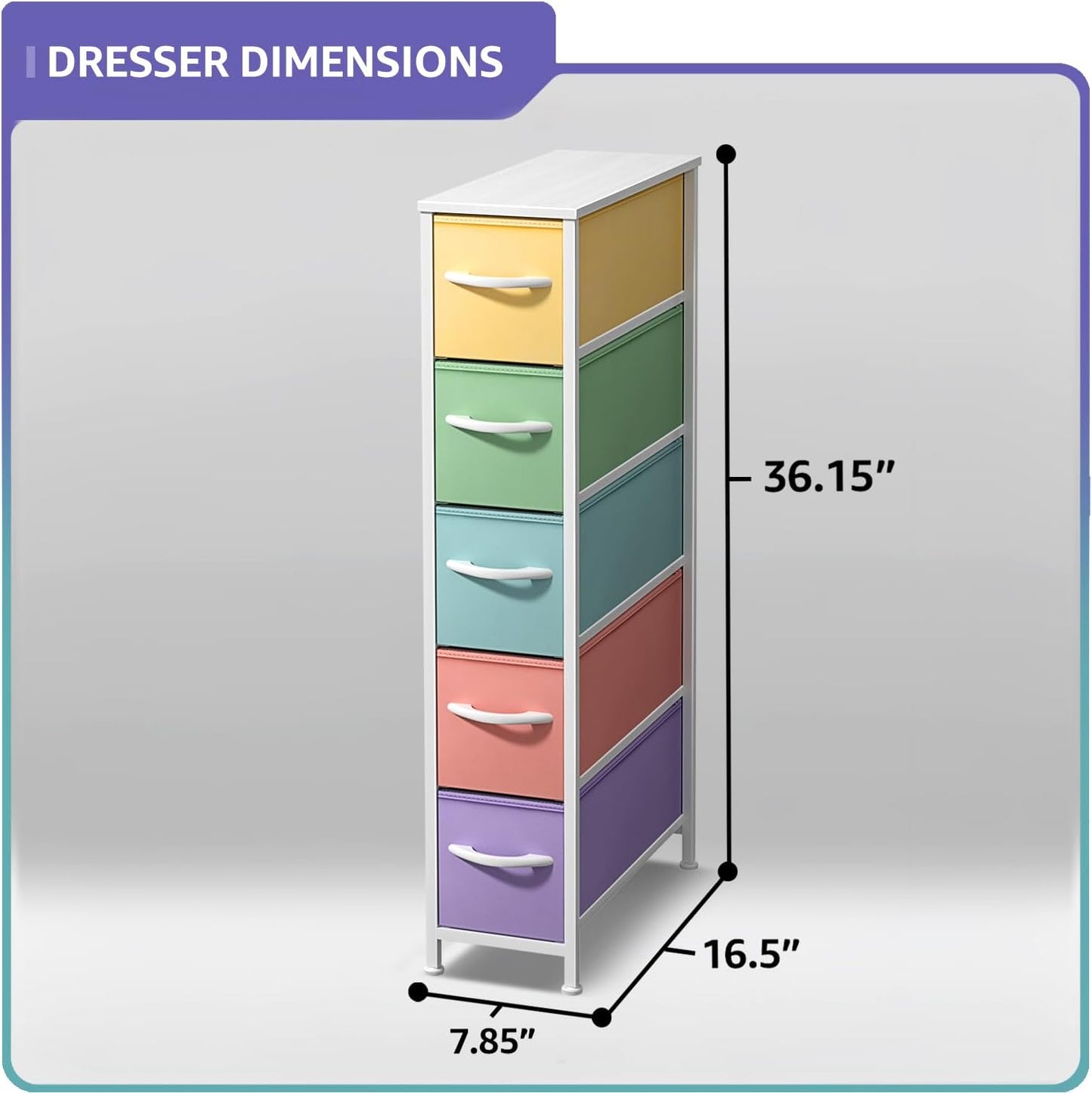 Sorbus Kids Dresser with 5 Drawers - Storage Unit Organizer Chest for Clothes - Bedroom, Kids Room, Nursery, & Closet
