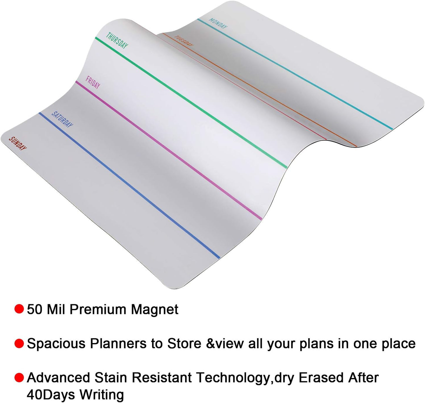 Outus 2 Pieces Magnetic Weekly Dry Erase Boards Erasable Weekly Calendars Whiteboard Planners with 2 Pieces Markers for Office, Home, School Supplies (Color 1, 9.4 x 7.5 Inch)