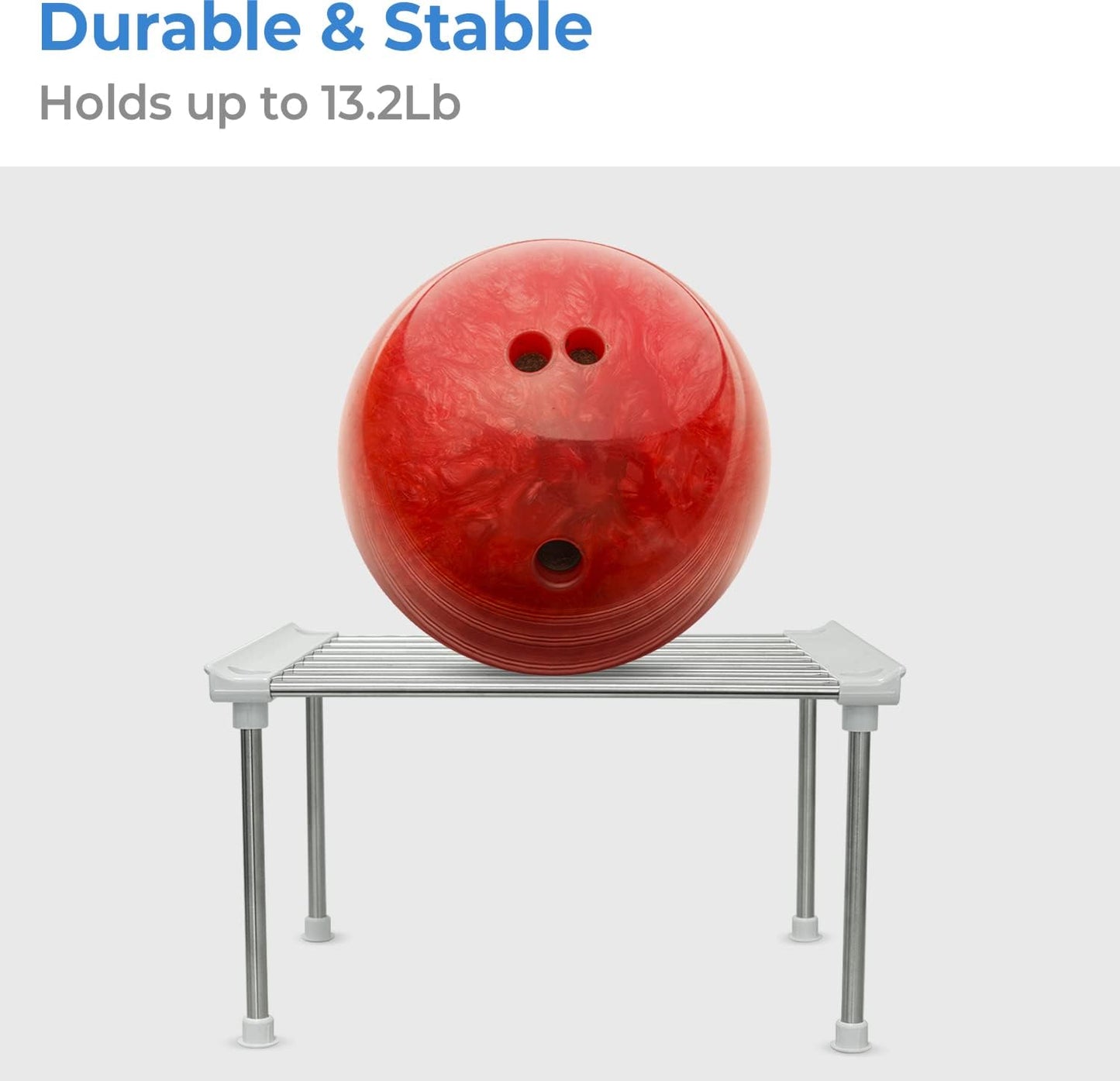 carrotez Cabinet Organizer Shelf, Set of 2 Stackable Kitchen Counter Shelves, Kitchen Cabinet Organizers and Storage, Pantry Storage Shelf Organizer, 9.8 x 7.8 x 6.1 - White