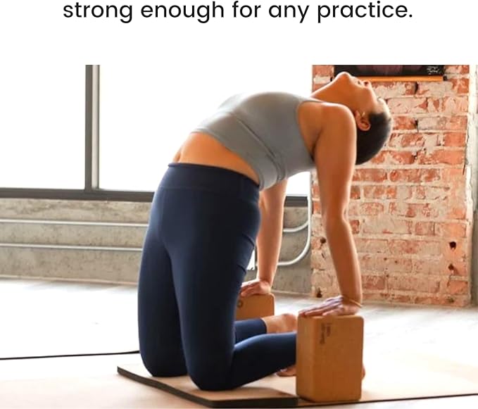 Premium Cork Yoga Blocks - Extra Large Yoga Block 2-Pack or Extra Tall 1-Pack for Inflexible Yogis | Natural, High-Density Cork for Superior Support & Stability | Optional Yoga Strap & Gift Box