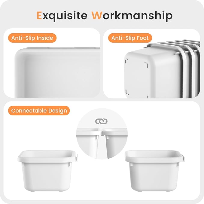 A-LuGei 【𝟮𝟴𝗣𝗖𝗦】 【𝟱𝗦𝗶𝘇𝗲】 White Drawer Organizer, Makeup organizer, 【Holds 177 Items】 Bathroom Organizers and Storage, Plastic Desk Organizer Divider, Organizer Bins for Office Vanity