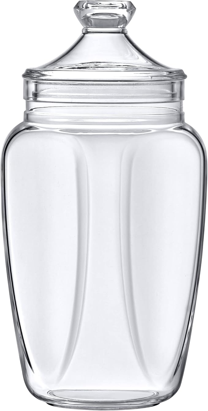 Amazing Abby - Eleanor - Plastic Bathroom Canister (60 oz), Acrylic Apothecary Jar for Vanity, BPA-Free and Shatter-Proof, Great for Bath Sponges and Shower Balls (NOT Glass)