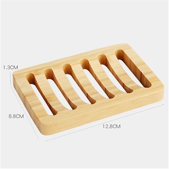 Bamboo Soap Dish, Wood Bar Soap Holder For Shower, Trays Self Draining