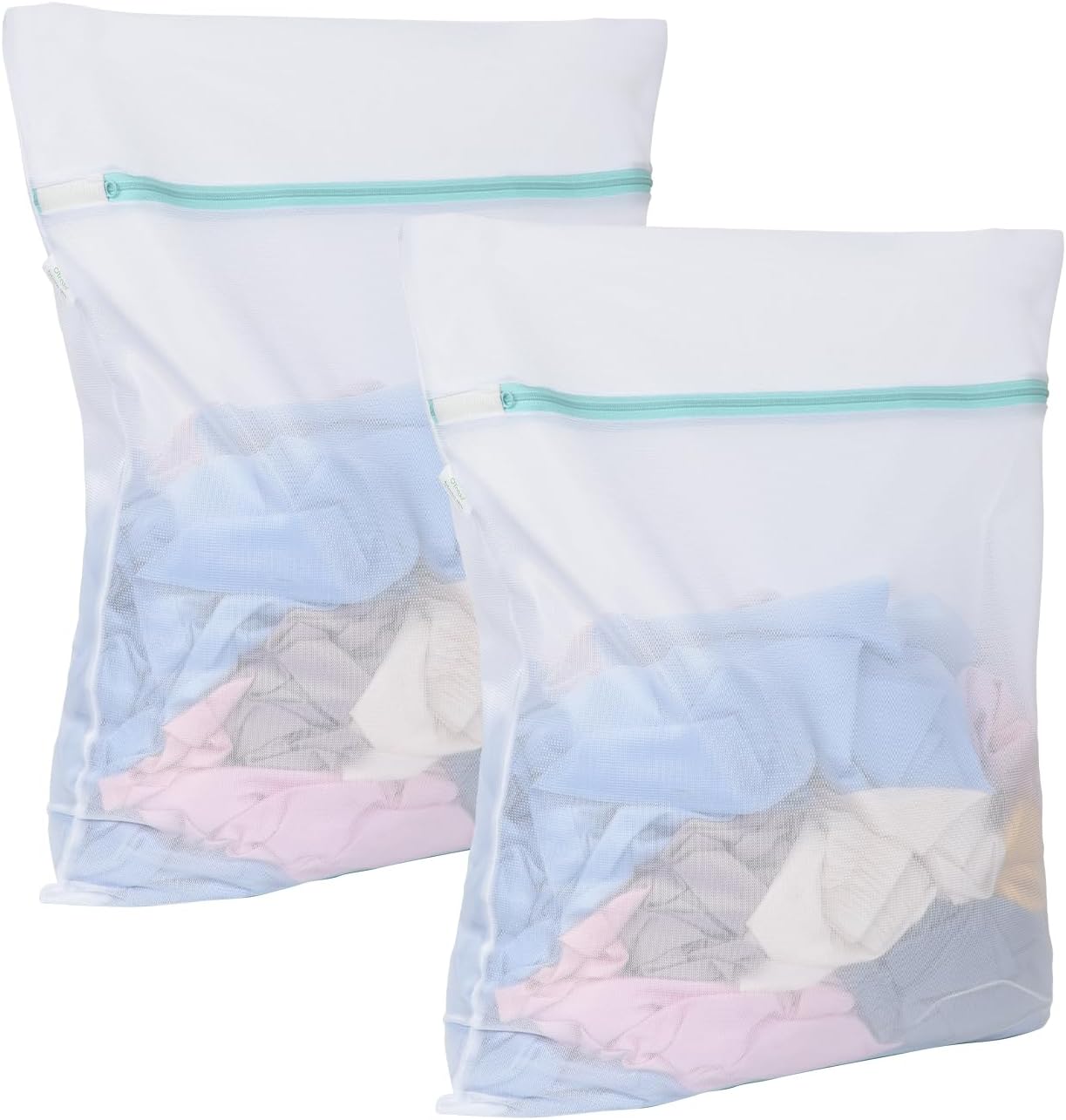 OTraki Mesh Laundry Bag for Delicates 20x24 inch Mesh Wash Bag for Washing Machine Zippered Net Laundry Bag for Bra Underwear Wash Bag Travel Camping College Dorm Home White