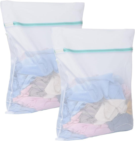OTraki Mesh Laundry Bag for Delicates 20x24 inch Mesh Wash Bag for Washing Machine Zippered Net Laundry Bag for Bra Underwear Wash Bag Travel Camping College Dorm Home White
