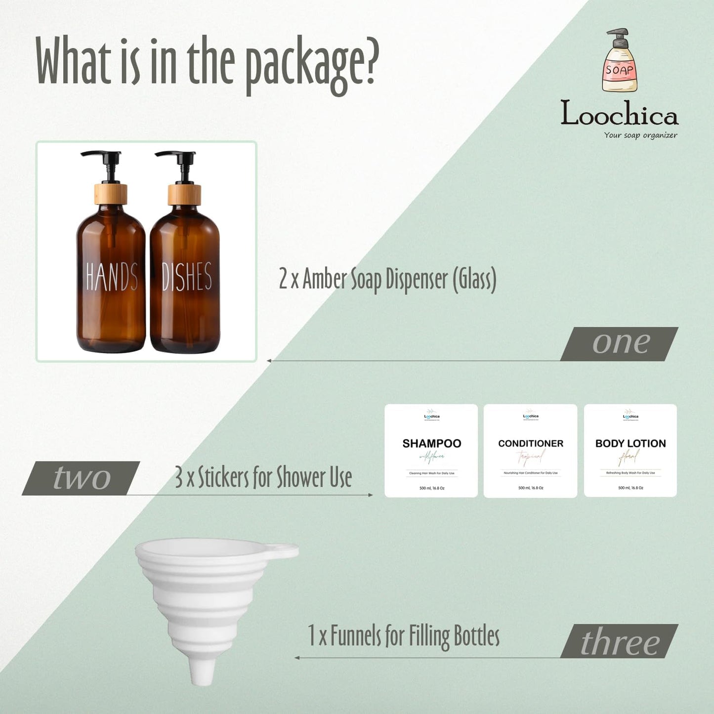 2 Pack Amber Glass Soap Dispenser with Plastic Pump, Brown Dish and Hand Soap Dispenser Set, Refillable Reusable Apothecary Soap Pump Dispenser Bottles for Bathroom and Kitchen