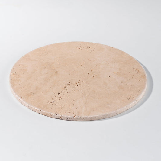 Handcrafted Travertine Tray – Bathroom Counter Organizer, Jewelry Tray, Perfume Organizer & Decorative Tray for Vanity Accessories, Coffee Table Decor & Bathroom Countertop,Stone Tray (Round, Natural)