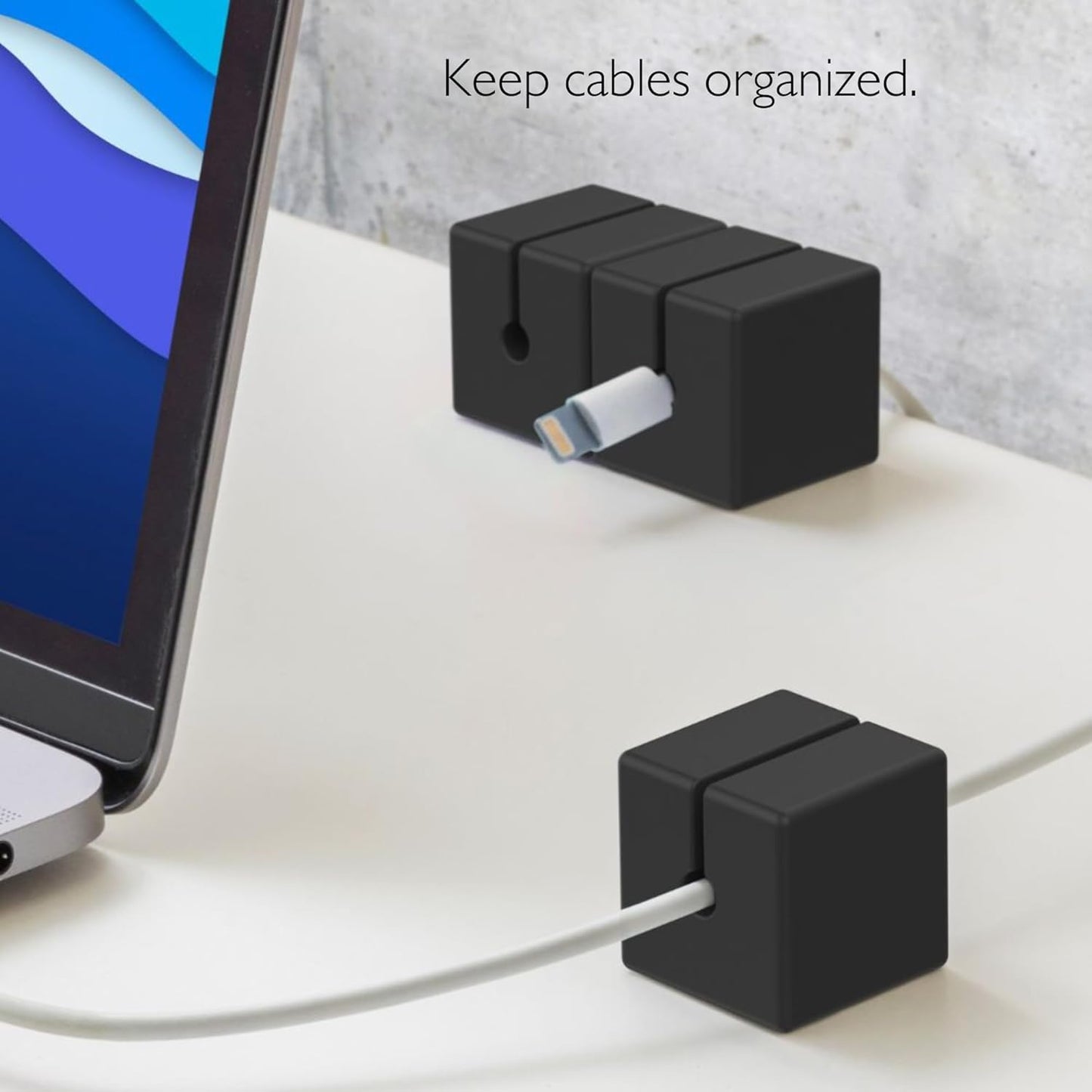 Function101 Weighted Magnetic Cable Blocks – Non-Adhesive Anchors for Cable Organization – Weighted Cord Holders & Accessory Organizer – Durable Magnetic Accessories for Office Use (Black, Pack of 3)