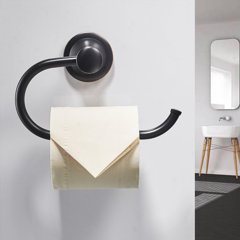 BESy Oil Rubbed Bronze Toilet Tissue Paper Holder Oil Rubbed Bronze Bathroom Accessories Toilet roll Paper Hanger, Wall Mounted, Rustproof