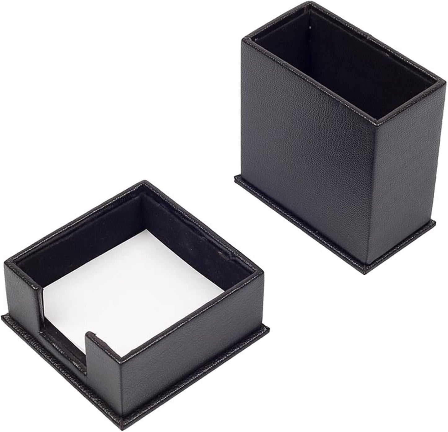 MOOGCO Bonded Set Luxury Leather Desk Pad & Desk Organization Essentials Desk Organizer Leather Desk Organizer (Black)