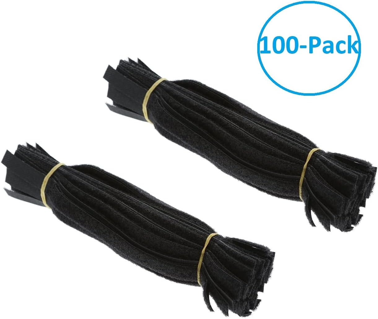 9 Inch (100-pack) Hook and Loop Self Gripping Fastening Cable Ties 1/2" Width - Multipurpose Microfiber Cloth Cable Organizer Self Adesive Pre-Cut Straps