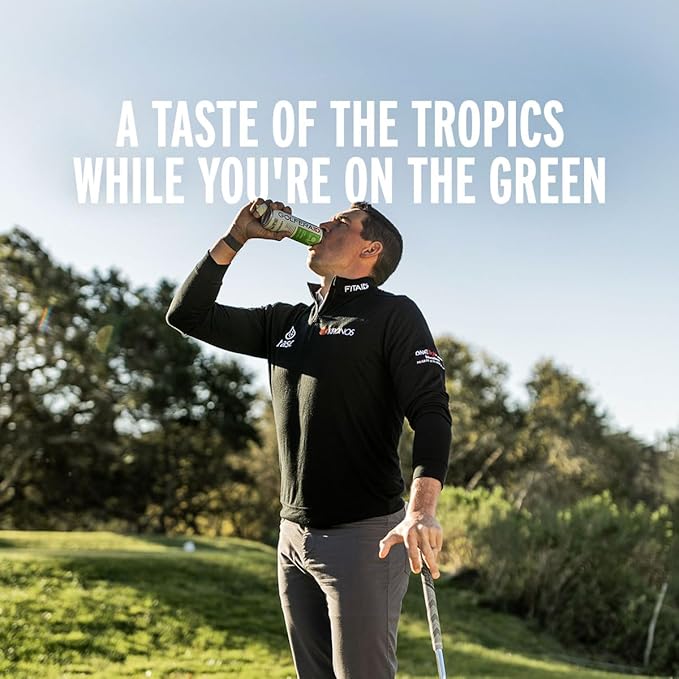 GOLFERAID Performance Blend, Up Your Golf Game, No Caffeine, Glucosamine, Turmeric, MSM, CoQ10, B-Complex, BCAAs and Electrolytes, 40 Calories, 100% Clean, Paleo, Vegan, 12-oz. cans (Pack of 24)