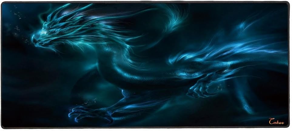 XXL Professional Large Mouse Pad & Computer Game Mouse Mat (35.4x15.7x0.1IN, Dragon)