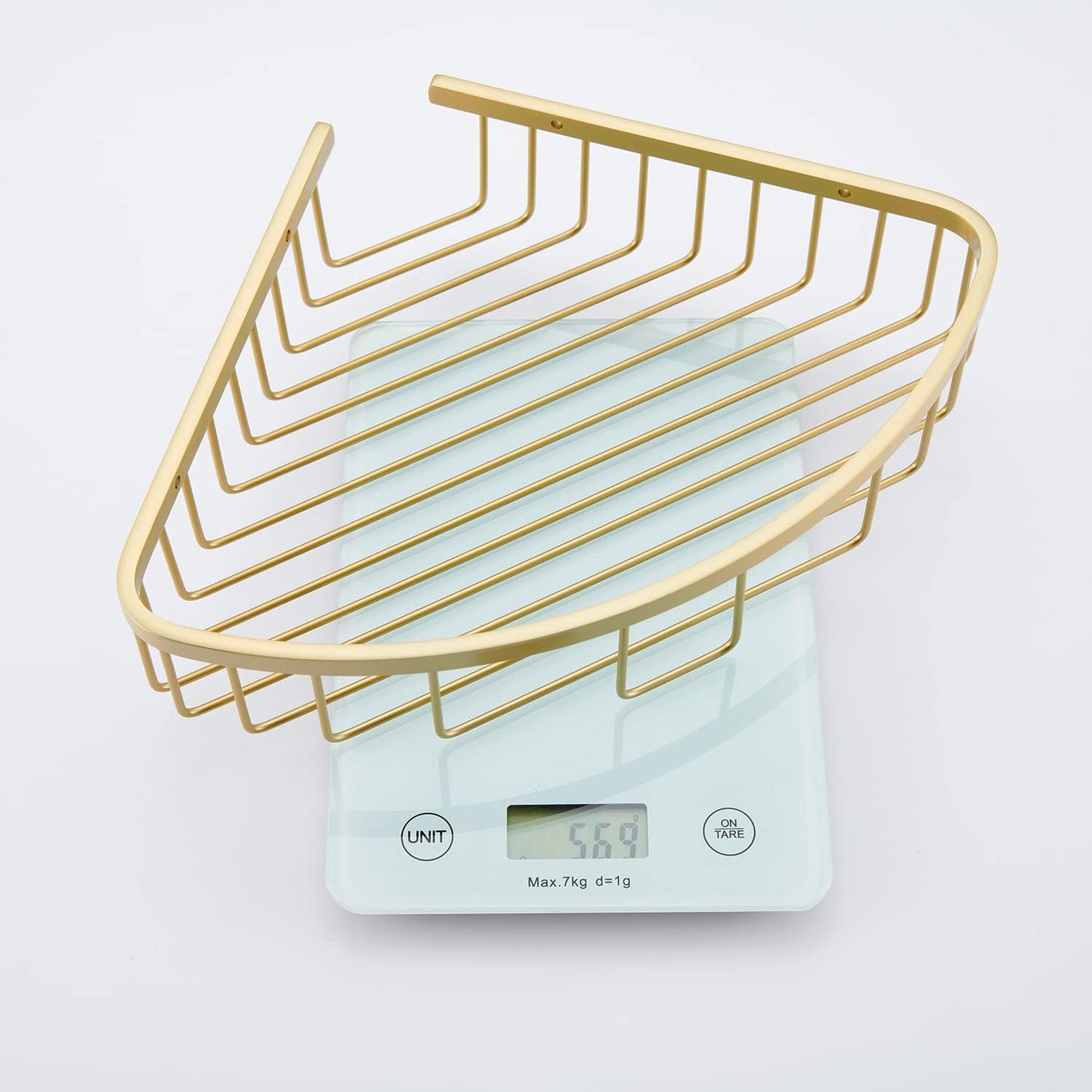 Bathroom Corner Shower Caddy Organizer, Corner-Hollow Design, SUS304 Stainless Steel Heavy Duty Rust-Proof Bathroom Shelf Organizer Holder, Wall Mounted Storage Rack, Brushed Gold