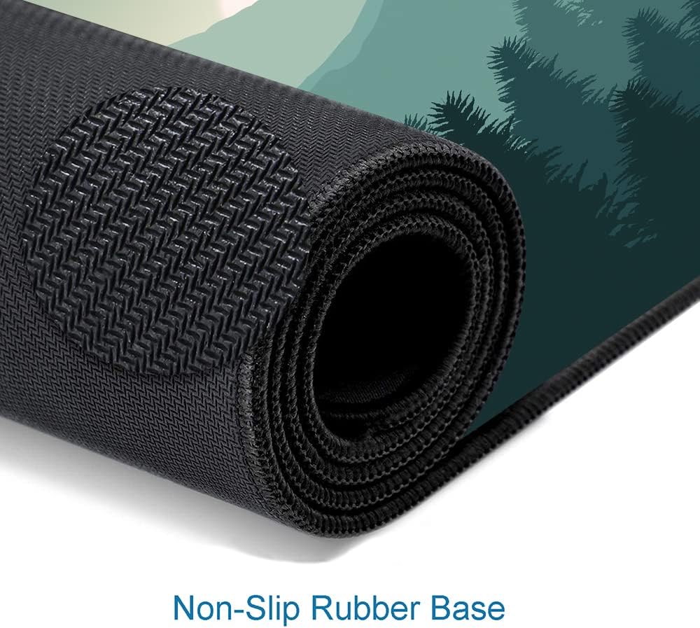 Mouse Pad Gaming, Large Mouse Pads for Desk, Keyboard Mouse Mat Desk Pad, Non-Slip Rubber Base with Stitched Edges Mousepad, 31.5x11.8 inch Abstract Landscape Mountain