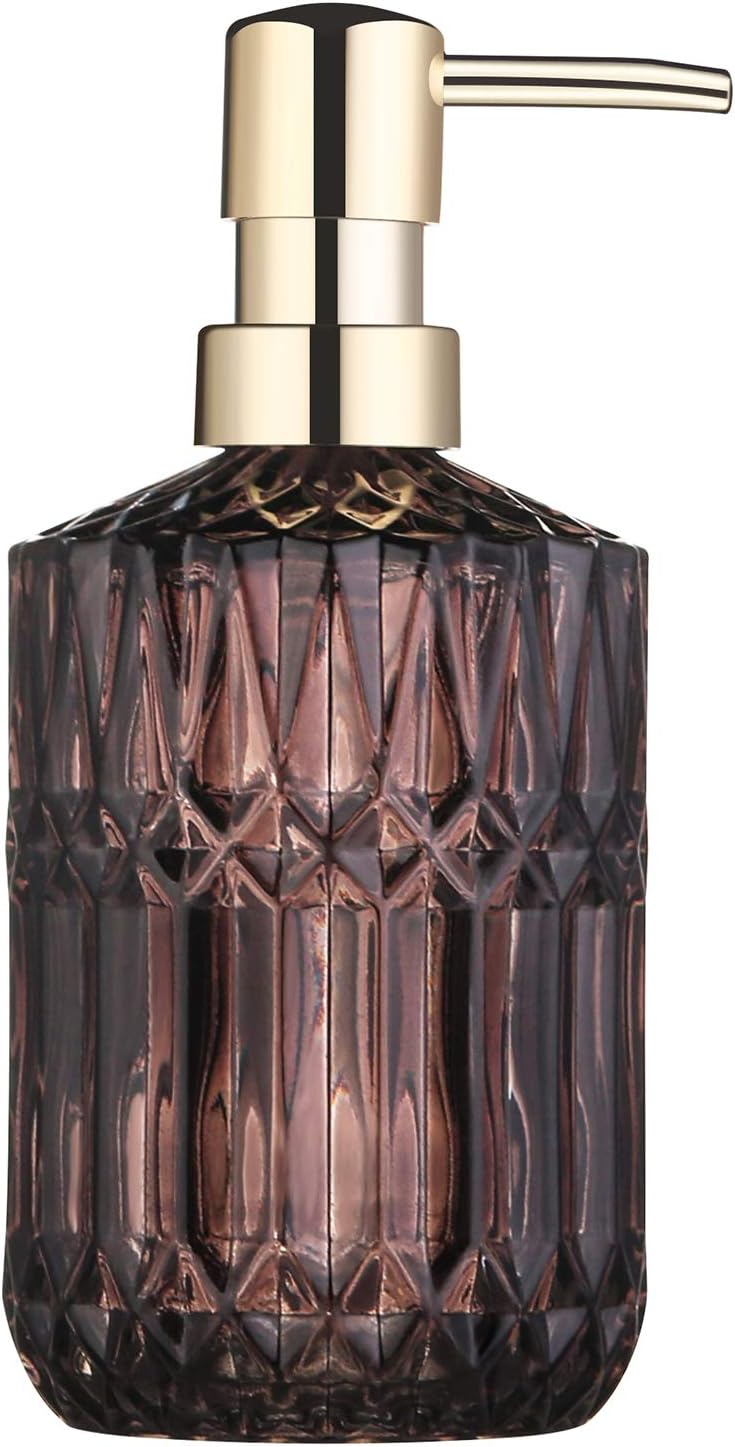 Soap Dispenser with Pump, Refillable Liquid Hand Soap Dish Soap Dispensers for Bathroom Counter, Kitchen Sink (Dark Gray)