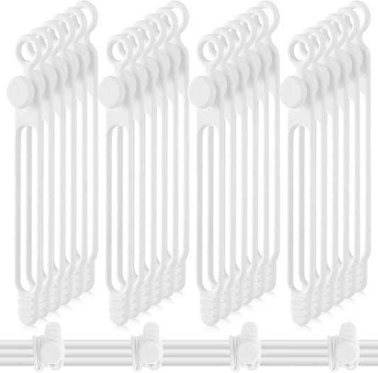 Nuanchu 40 Pcs Silicone Cable Ties Reusable Holder Adjustable Straps Multipurpose Charging Cable Organizer for Fastening Charging Cords Wires(4.17 Inch,White)