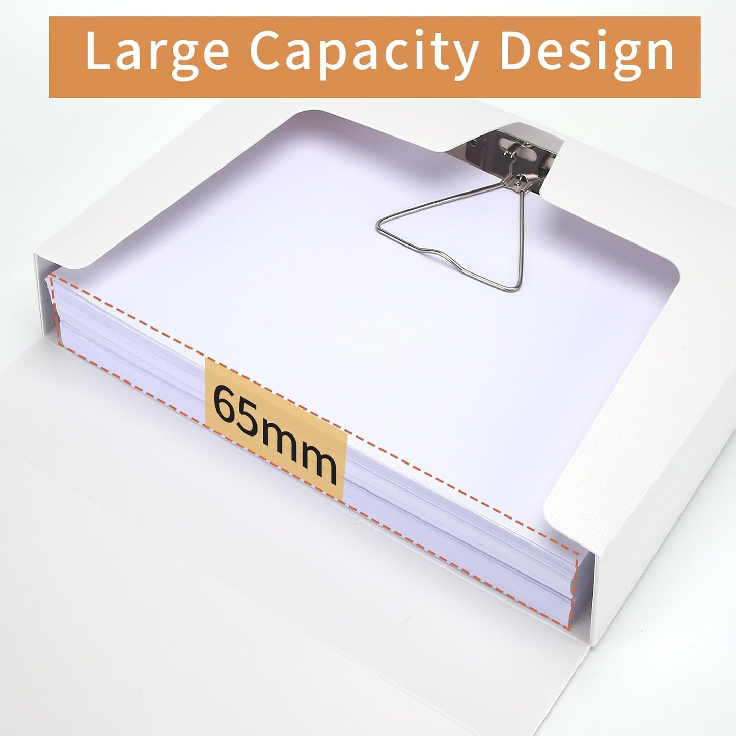 HUA JIE 2 Pack A4 Storage File Boxes Archives Case,65mm Spine,Box File Document Storage Box with Metal Clip for Office School -White