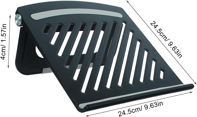 Adjustable Laptop Riser with Ventilated Panel Foldable Multi-Angle Ergonomic Computer Stand for Desk Use in Library Meeting Coffee Shop Height Adjustable Cooling Lapdesk Holder