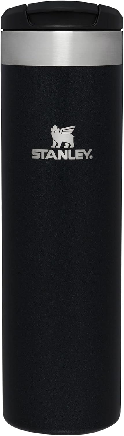 Stanley AeroLight Transit Bottle 20 oz | Locking Drink Through Lid | Leak Resistant Water Bottle or Coffee Travel Mug | Lightweight Insulated Stainless Steel | BPA-Free | Black Glimmer