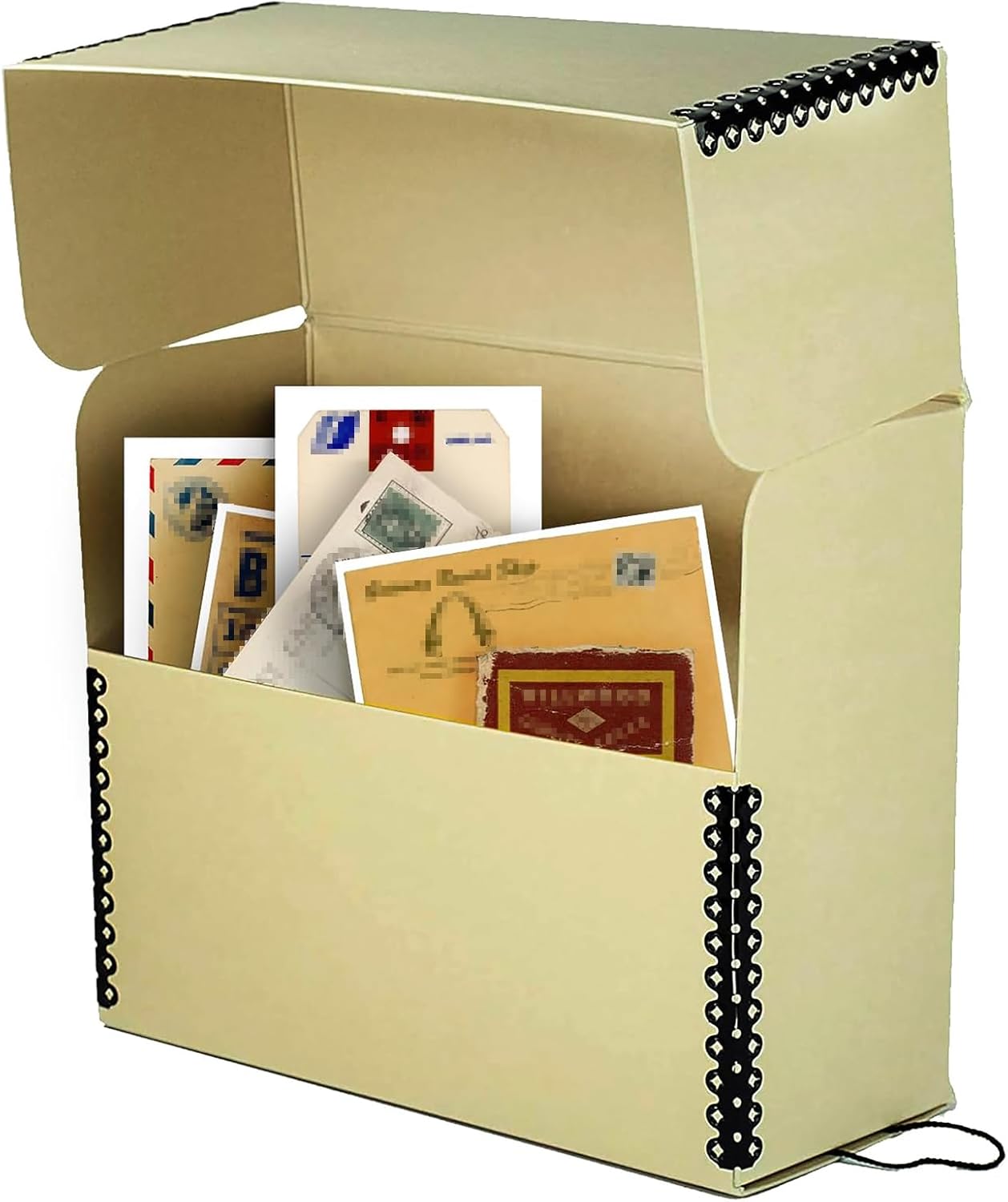 Lineco Archival Document Storage Box with Metal Edge, Acid-Free Tan Boxboard, Organize and Store Files, Prints, Photos, Letter-Sized Case 12.5" x 10.5" x 5" Wide