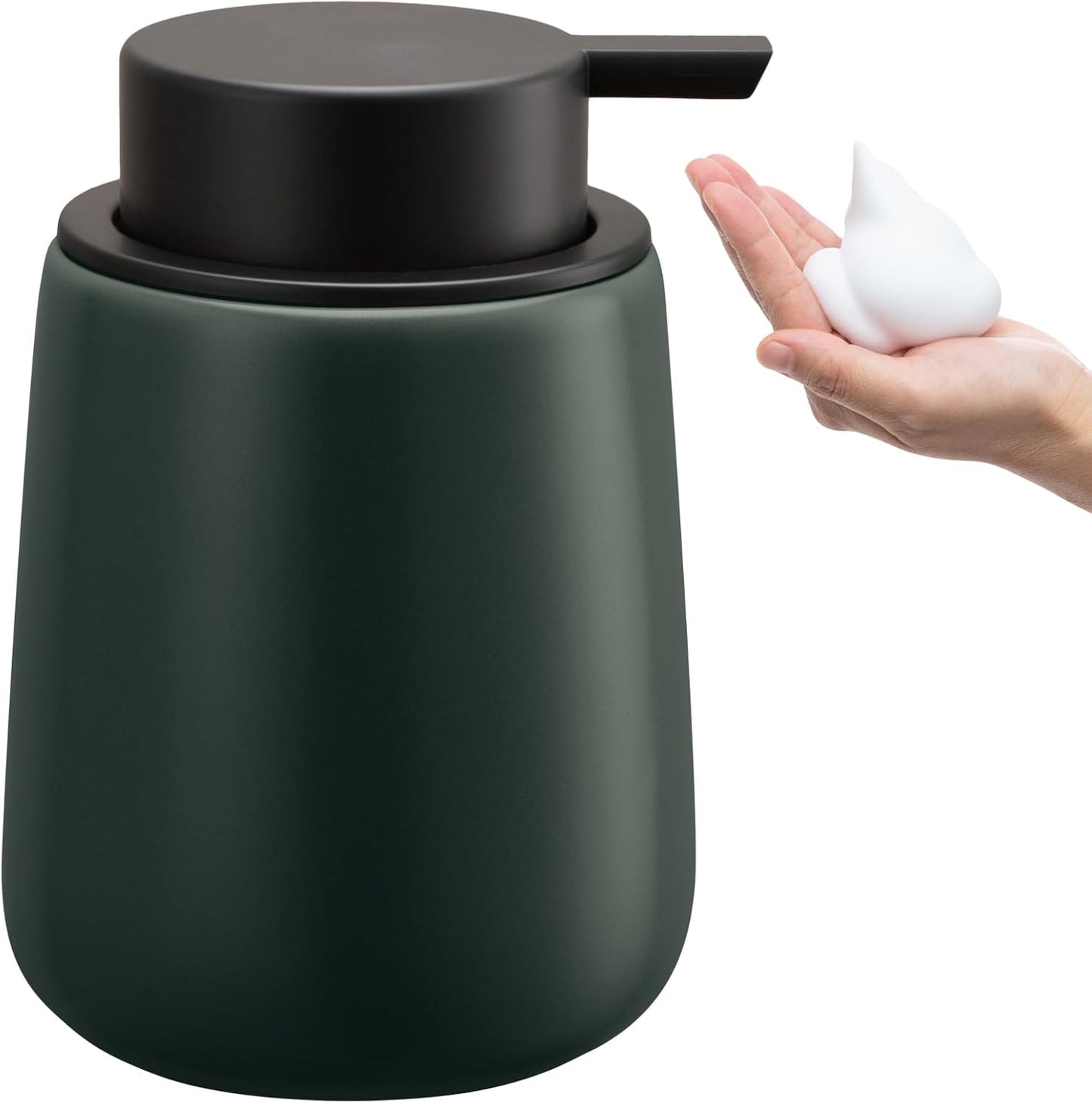 Soap Foaming Dispenser Ceramic with Easy-to-Press Pump Hand Foam Dispenser for Shampoo Bathroom Kitchen 12 oz