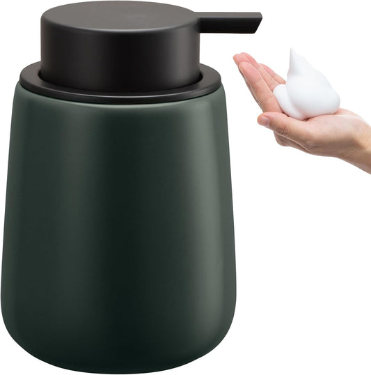 Soap Foaming Dispenser Ceramic with Easy-to-Press Pump Hand Foam Dispenser for Shampoo Bathroom Kitchen 12 oz