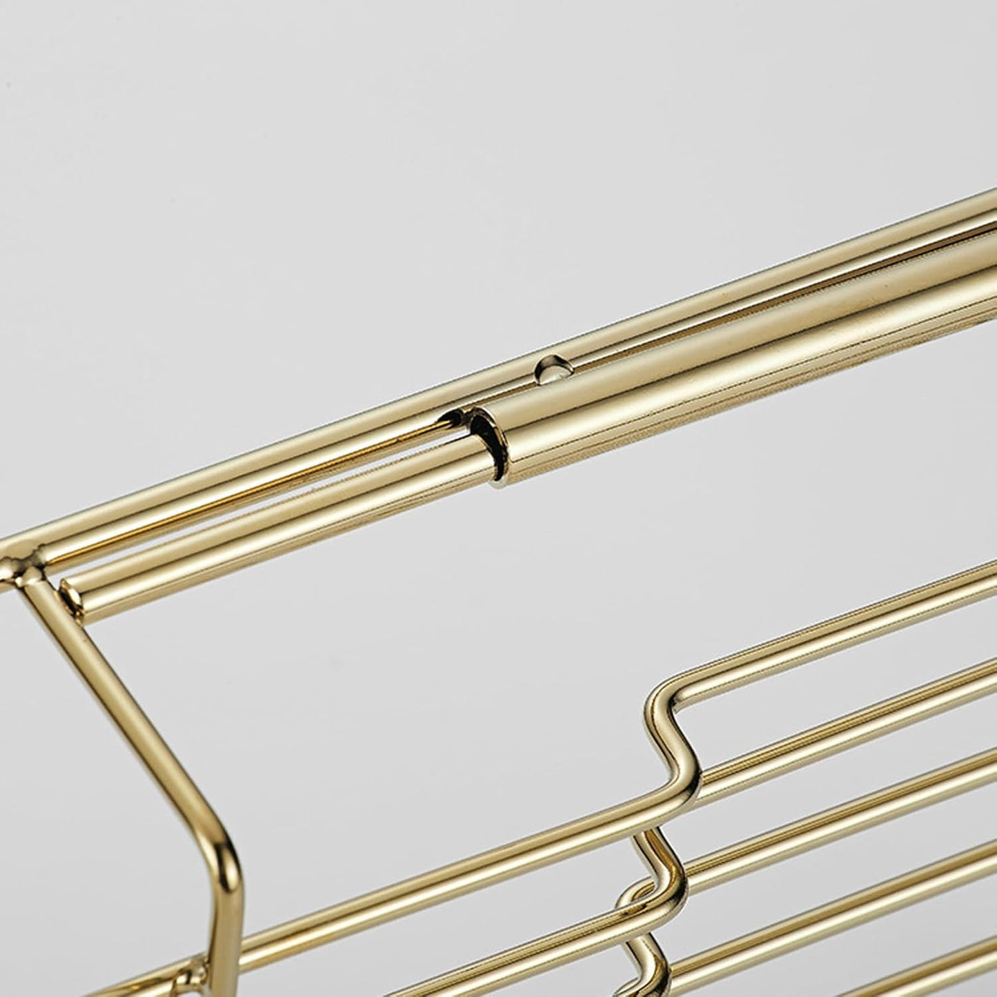 Stainless Steel Bathtub Caddy Tray, Expandable Bathtub Holder Table, Adjustable Bathroom Tray, Bath Organizer Tub Shelf,Gold,26.8~35.4in